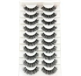 10 Pair 3D Faux Mink Eyelash Set