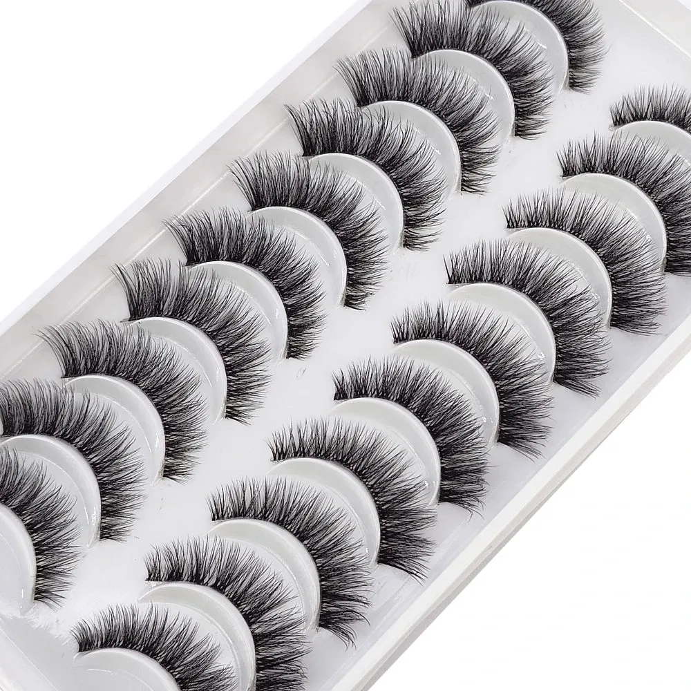 10 Pair 3D Faux Mink Eyelash Set