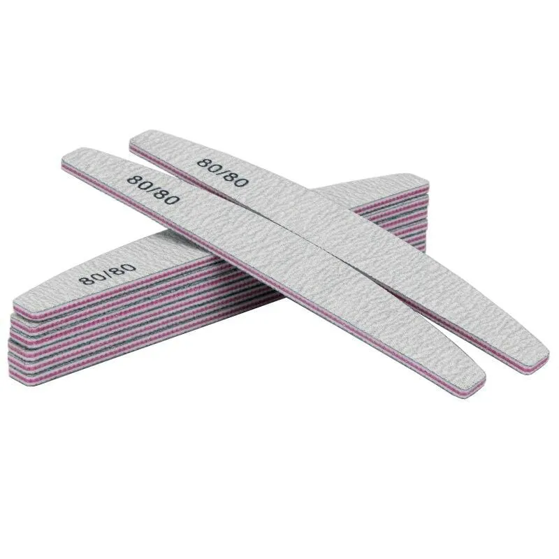 100Pcs/Pack Gray Nail File80/80 Grit Professional Acrylic Nail Art Lime a ongle Double side Nails Pedicure Tools Diamond Designs