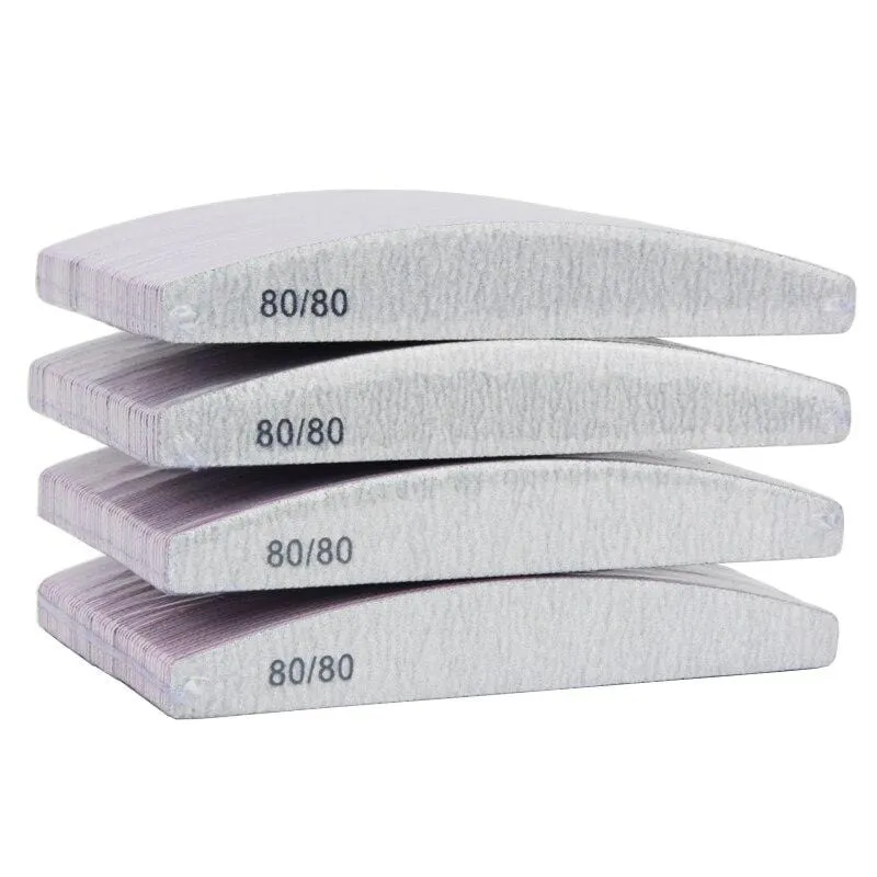 100Pcs/Pack Gray Nail File80/80 Grit Professional Acrylic Nail Art Lime a ongle Double side Nails Pedicure Tools Diamond Designs