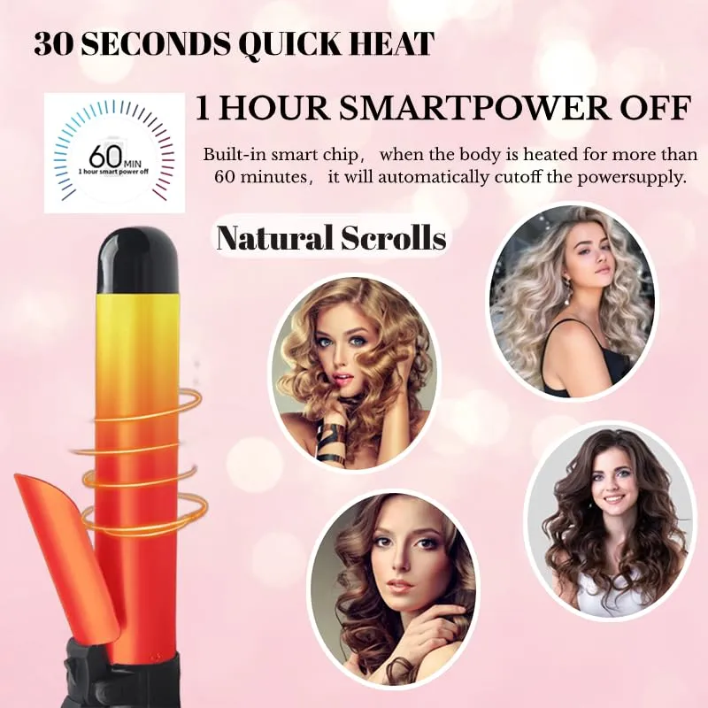 2024 Newest Automatic Curling Wand Rotating Curling Iron, Professional 28mm/1.1 Inch Hair Curler Hair Styling Irons Fast Heating Wand for Medium/Long Hair