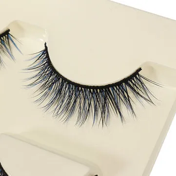 3D False Eyelashes Set Blue False lashes Makeup Natural Eyelashes Extension