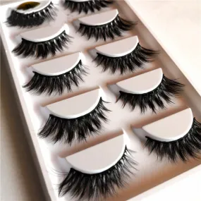 3D MINK Thicc Flared Winged eyelashes (5 Pairs)