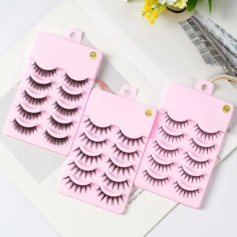 5 Pairs Manga Makeup Artificial Fake Eyelashes