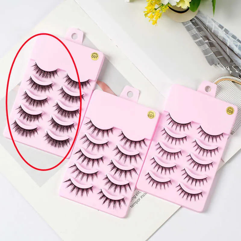 5 Pairs Manga Makeup Artificial Fake Eyelashes