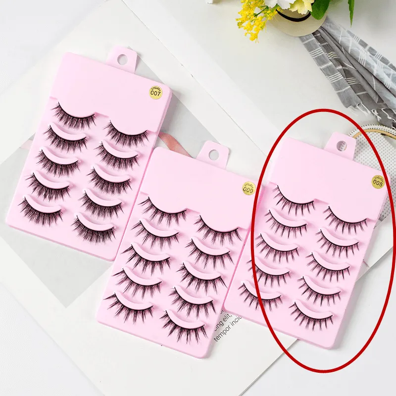 5 Pairs Manga Makeup Artificial Fake Eyelashes