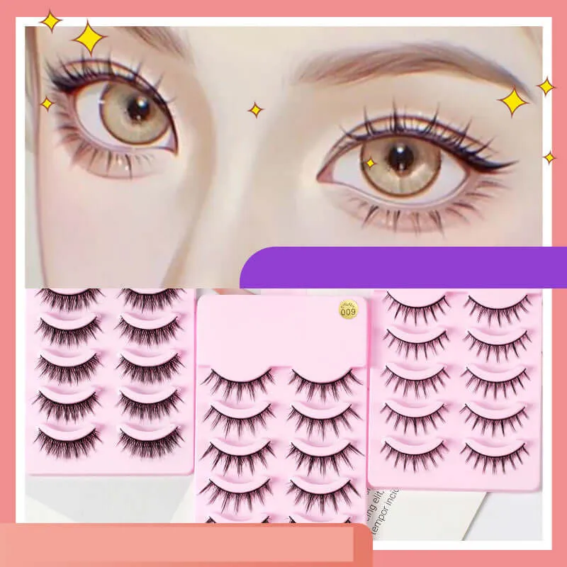 5 Pairs Manga Makeup Artificial Fake Eyelashes