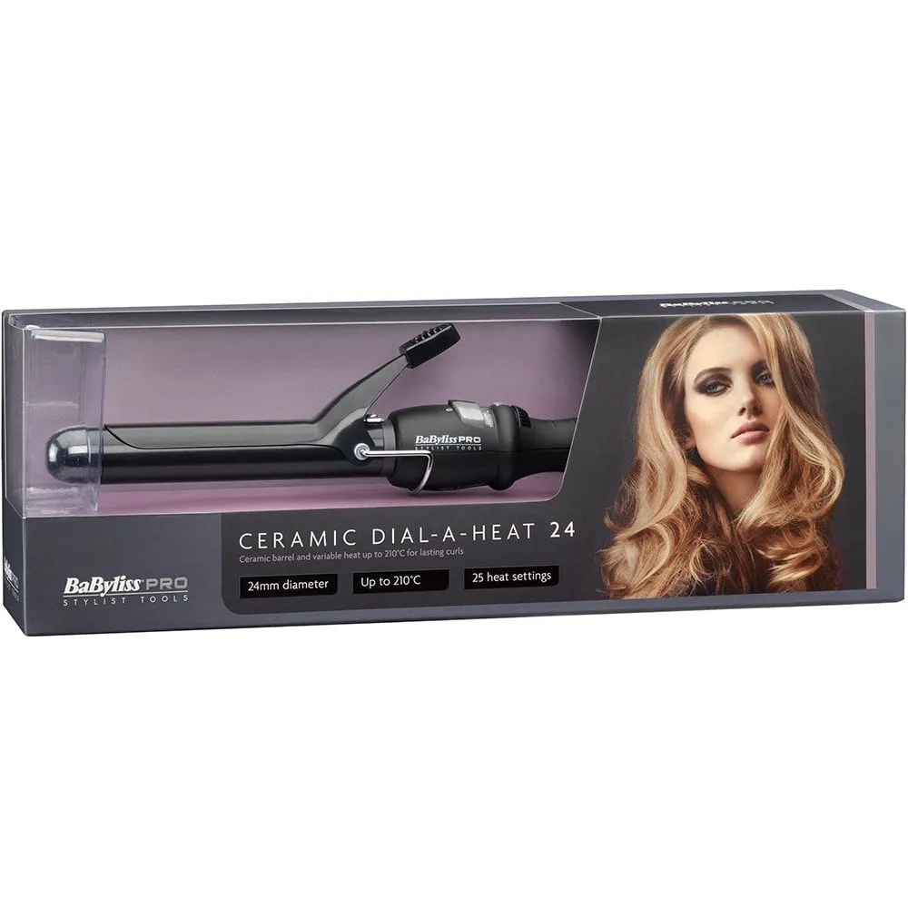 Babyliss Pro Ceramic Dial A Heat Curling Tong 24mm Black