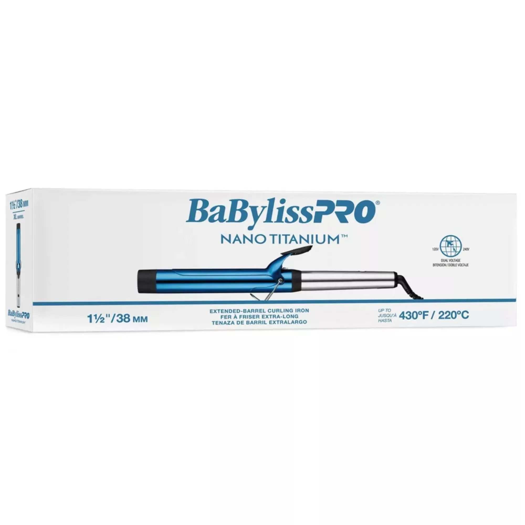 BabylissPRO Nano Titanium 1.5" Extended Barrel Curling Iron - Item No. BNTW150XLUC