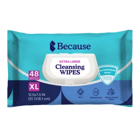 Because Extra Large Cleansing Wipes