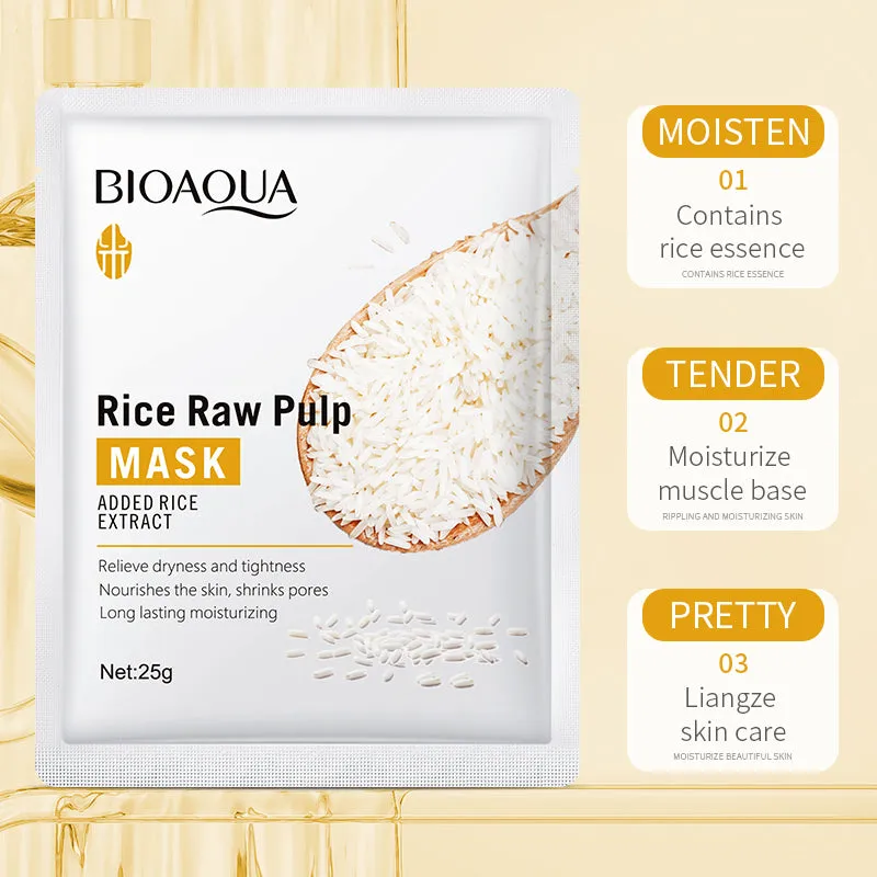 BIOAQUA Pack Of 6 Rice Raw Pulp Glow Moisturizing Series