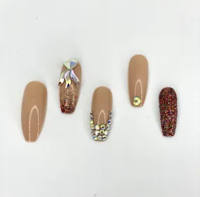 Caramel Bling Press-On Nails