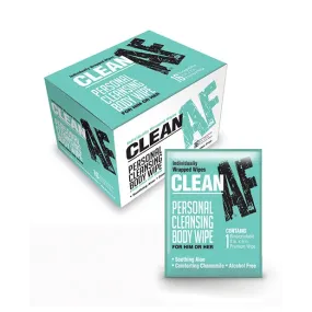 Clean AF Individually Wrapped Personal Cleaning Body Wipe 16-Pack Box