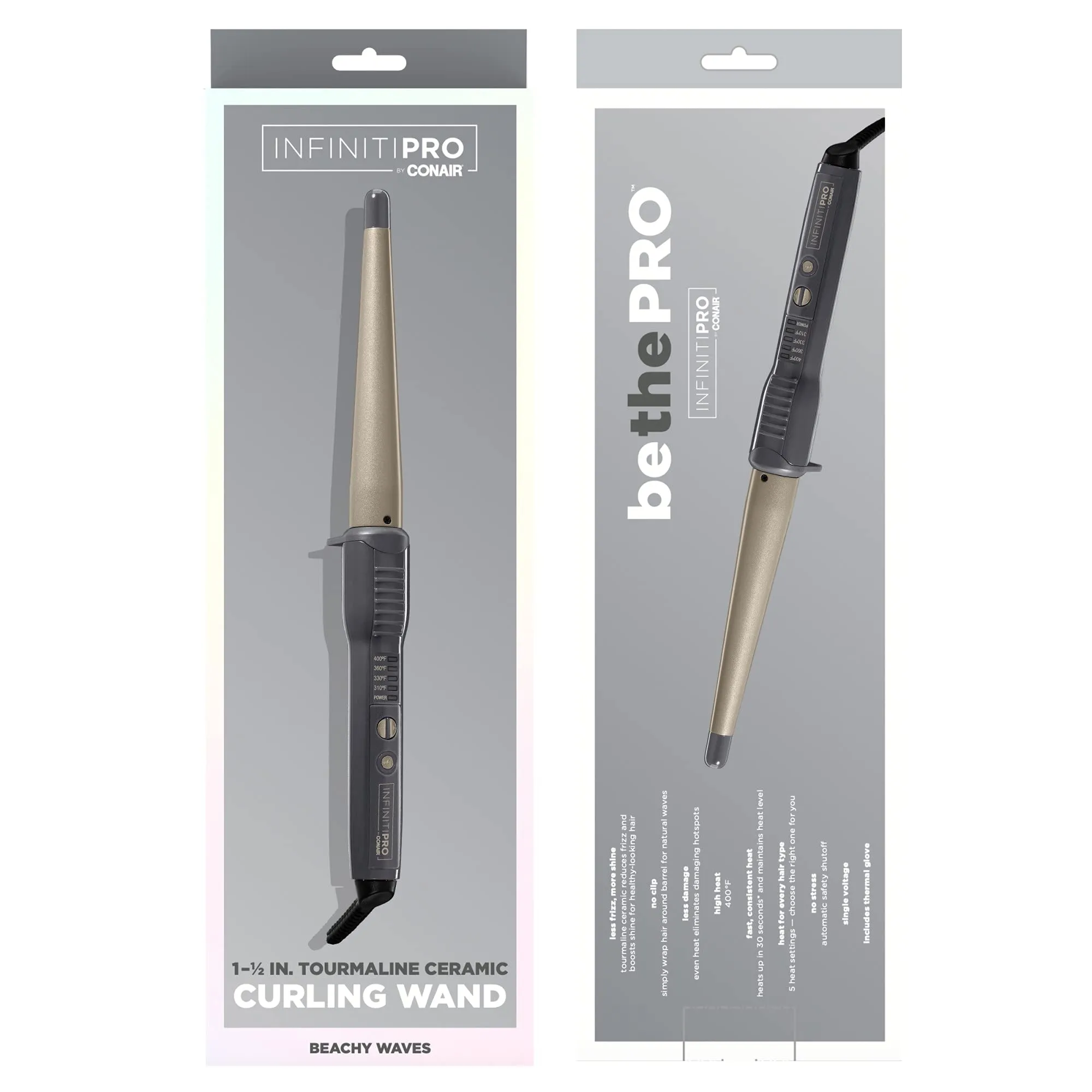 Conair InfinitiPro Tourmaline Ceramic 1-inch to ½-inch Curling Wand