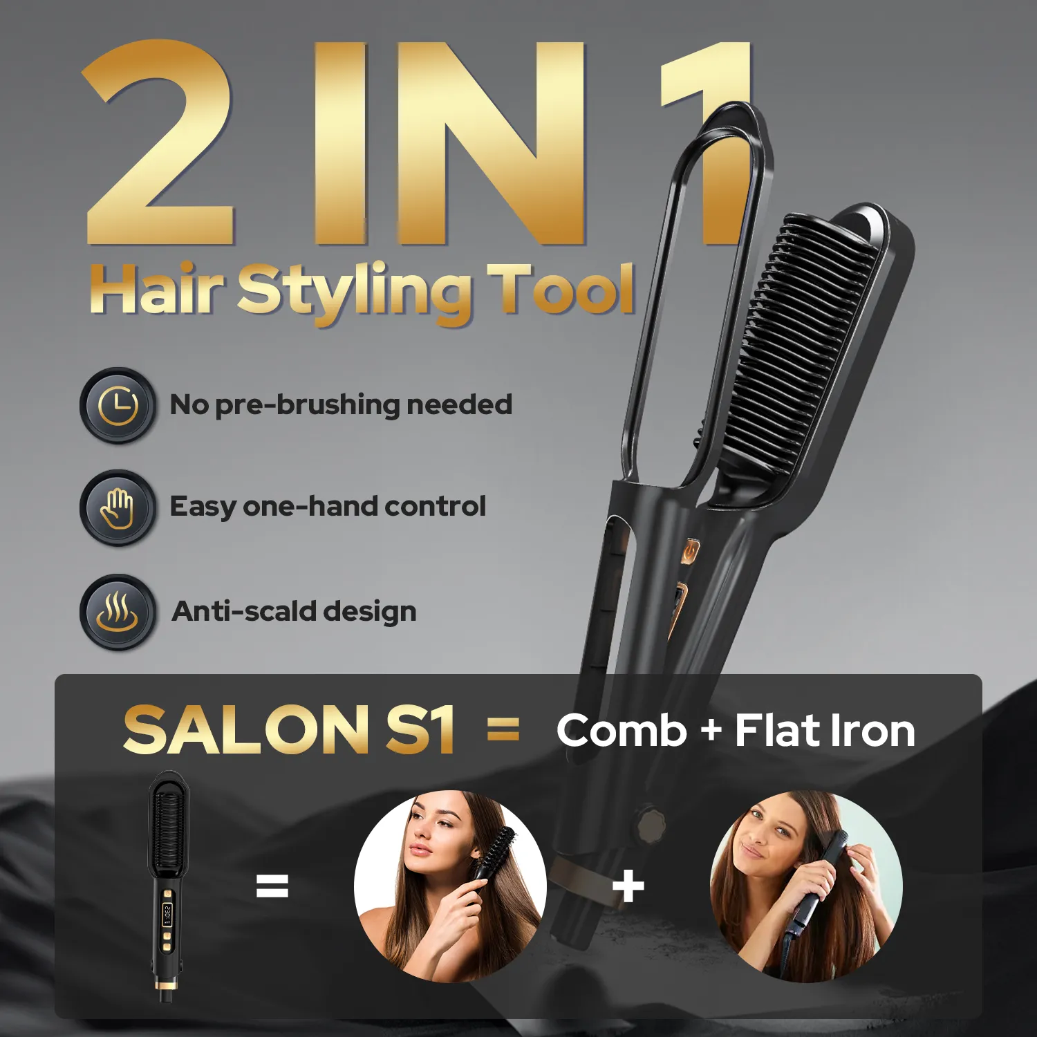 COSTAR 2-in-1 Hair Iron & Styler Hair Straightener