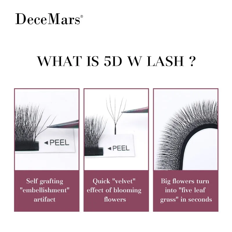 Decemars 5d - W Shaped Eyelash Extension (12line/tray) - False