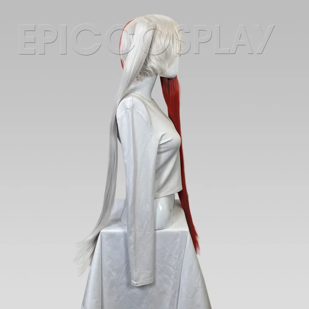 Eos - Silvery Grey and Dark Red Wig