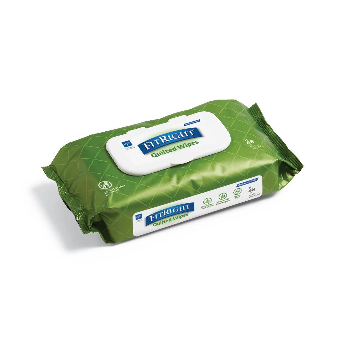 FitRight Aloe Fragrance-Free Quilted Wet Wipes (case of 12)