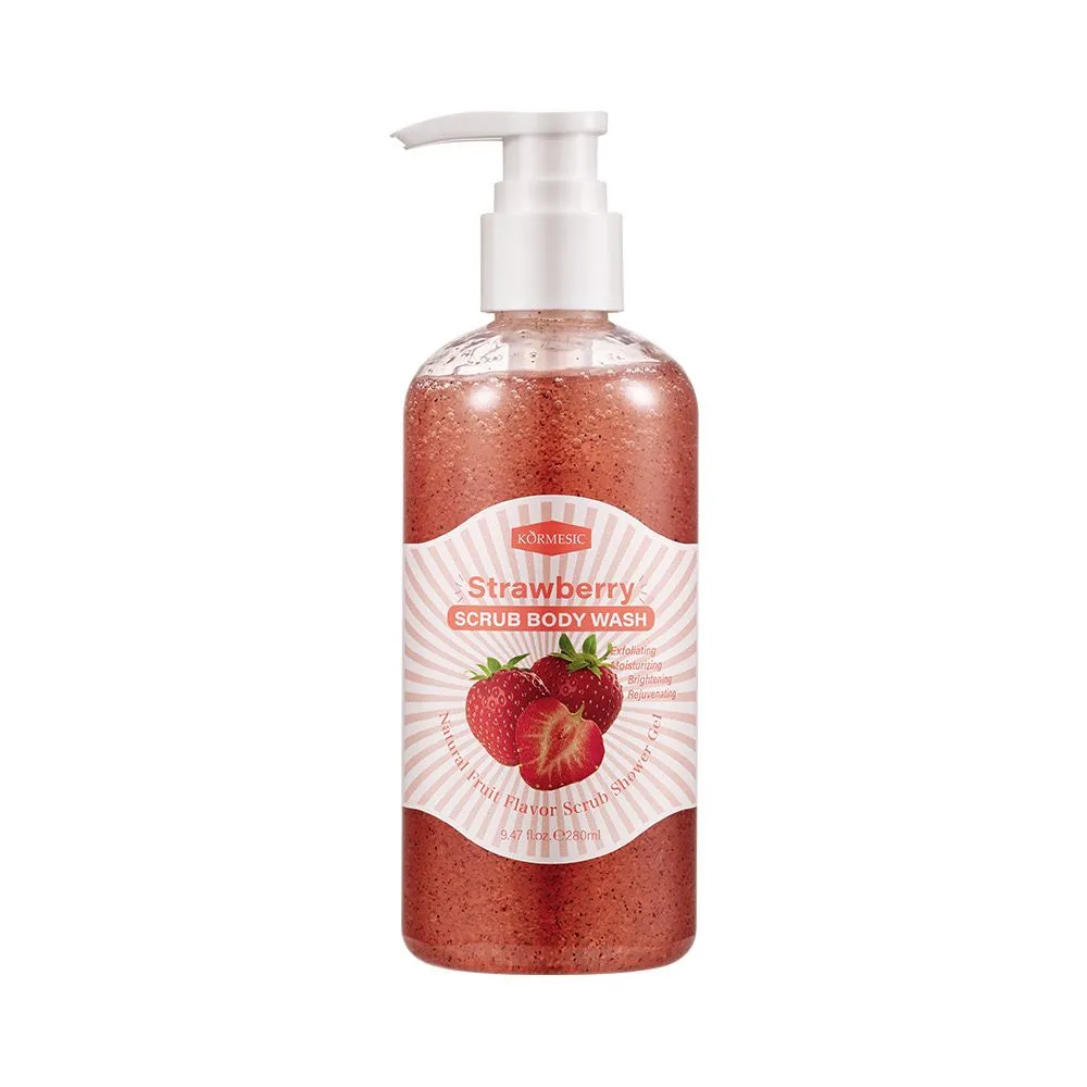 KORMESIC exfoliating whitening Strawberry body scrub & shower gel 280ml