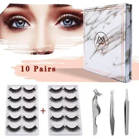 MAGEFY 10 Pairs 2 Styles Fake Eyelashes Reusable