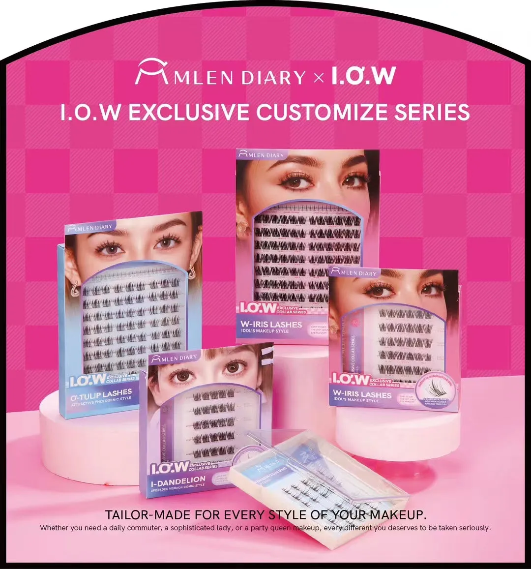 MLEN DIARY Eyelashes I.O.W Eyelash Series 6D Eyelash Extensions Korean Eyelash Extension 闪接女团韩系甜酷假睫毛