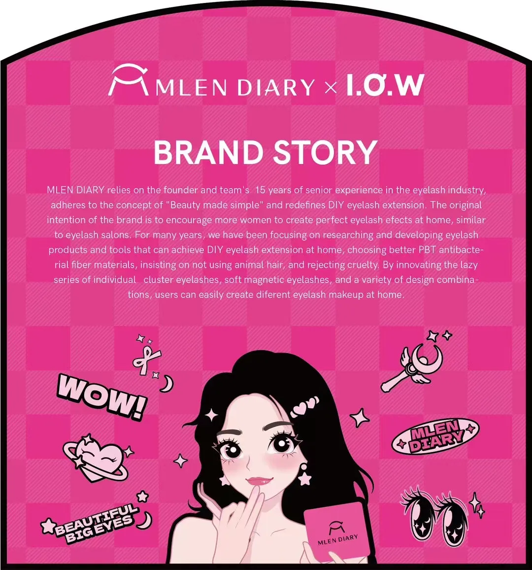 MLEN DIARY Eyelashes I.O.W Eyelash Series 6D Eyelash Extensions Korean Eyelash Extension 闪接女团韩系甜酷假睫毛