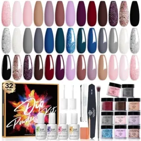 Modelones 32 Pcs -Dip Powder Nail Kit - Pinks