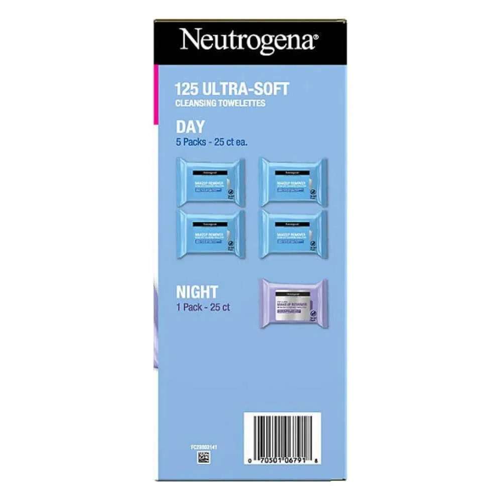 Neutrogena - Makeup Remover & Night Calming Cleansing Towelettes - 25 Ct - 5 Pack