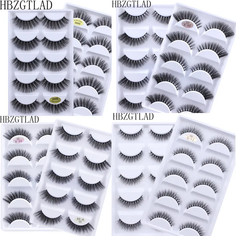 NEW 1/3/5 pairs Fake Mink Eyelashes 3D Natural False Eyelashes 3d Mink Lashes Soft Eyelash Extension Makeup Kit Cilios