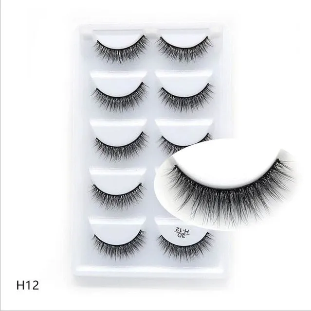 NEW 1/3/5 pairs Fake Mink Eyelashes 3D Natural False Eyelashes 3d Mink Lashes Soft Eyelash Extension Makeup Kit Cilios