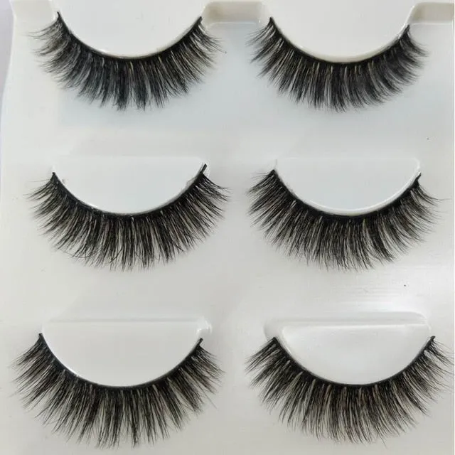 NEW 1/3/5 pairs Fake Mink Eyelashes 3D Natural False Eyelashes 3d Mink Lashes Soft Eyelash Extension Makeup Kit Cilios