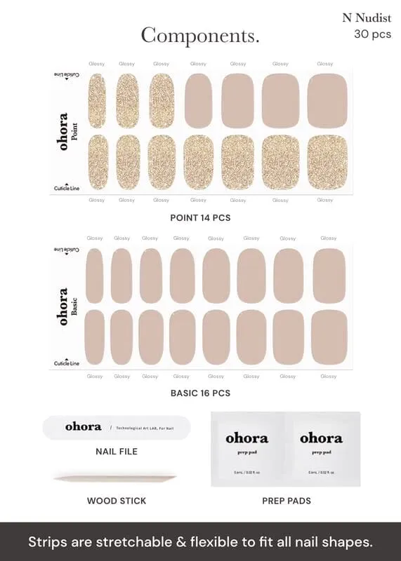 Ohora Semi Cured Gel Nail Strips (N Nudist)&nbsp;