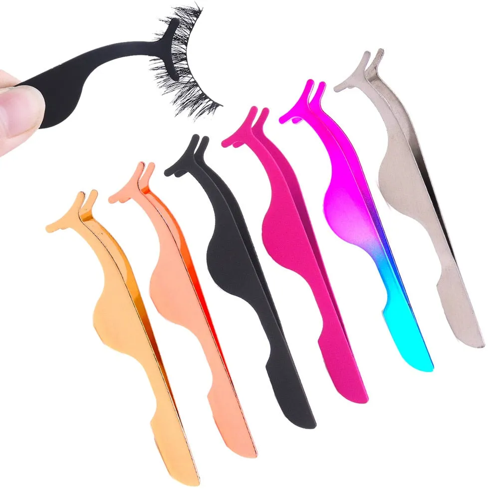 Tweezers for False Eyelashes (Fuchsia)