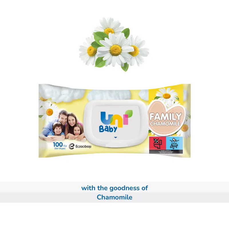 Uni Baby Family Wipes - Chamomile 100 pcs