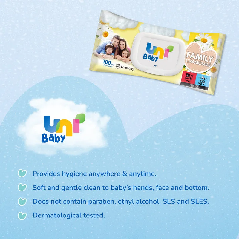 Uni Baby Family Wipes - Chamomile 100 pcs