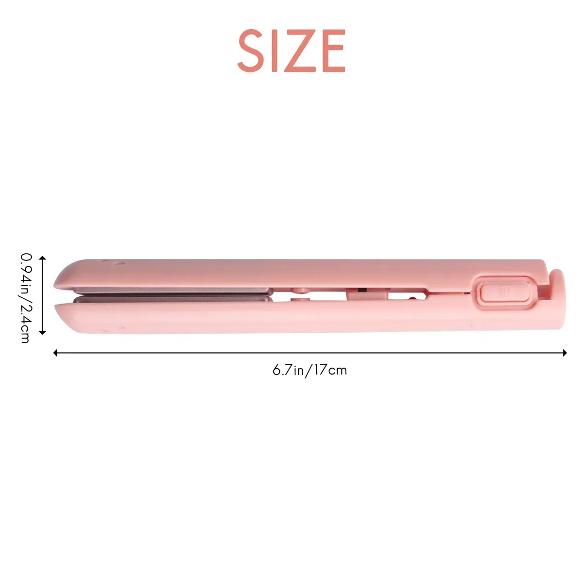 USB Cable Mini Portable Hair Straightener for Straight and Curling Dual-Use Curling Irons for Students Pink