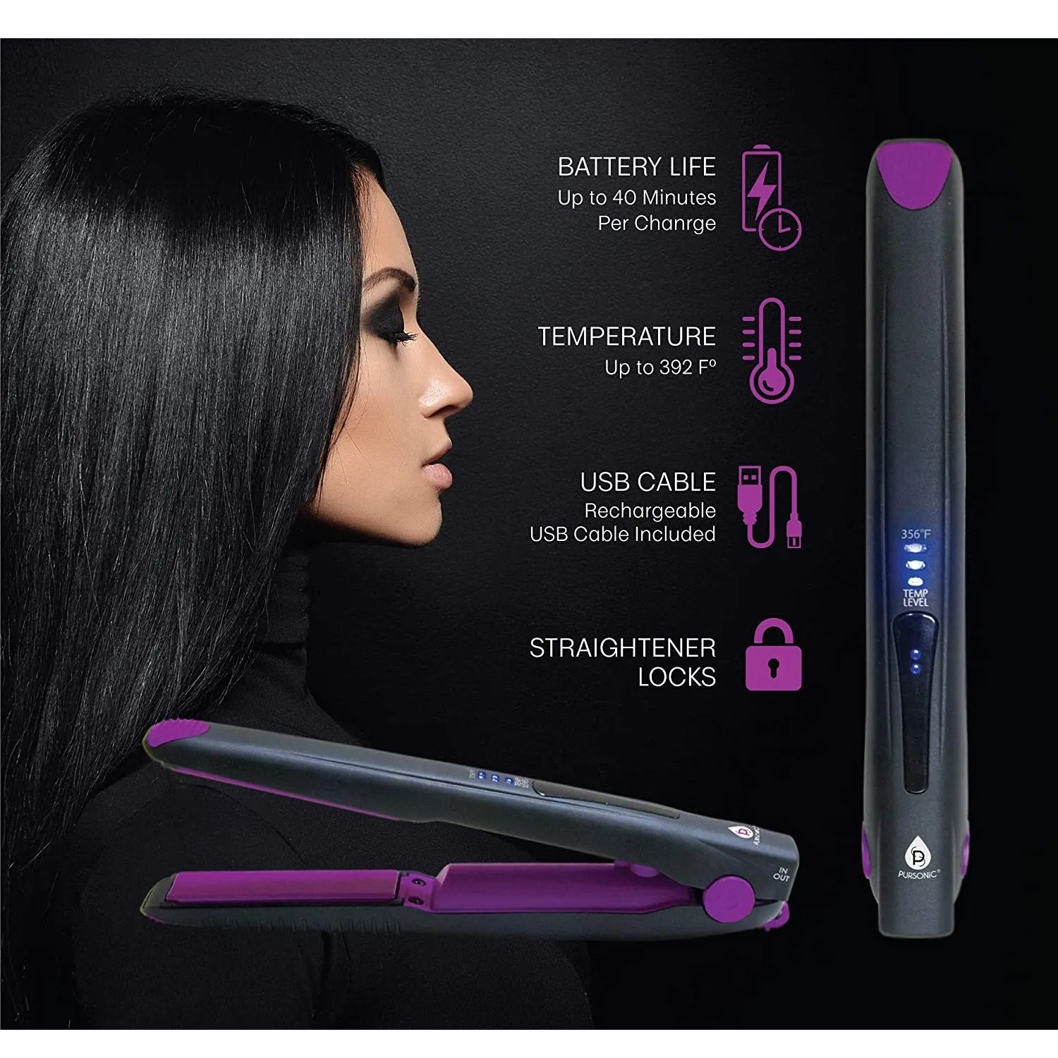 USB Rechargeable Hair Straightener