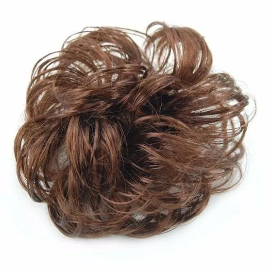 Womens Hair Wig Ponytail Curly Scrunchie Black Brown Blonde Light Auburn Red